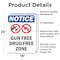 Signmission Gun Free Drug Free Zone Sign, Vinyl Decal, 18in W x 24in L, 2PK OS-2PACK-NS-D-1824-V-13177 - alternate 4